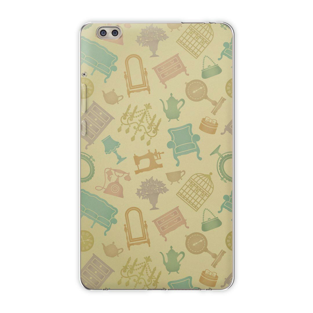 dtab compact d-02k docomo dタブ 用 タブレット ケース タブレット カバー TPU ソフトケース 009270 アンティーク パステル カラフル