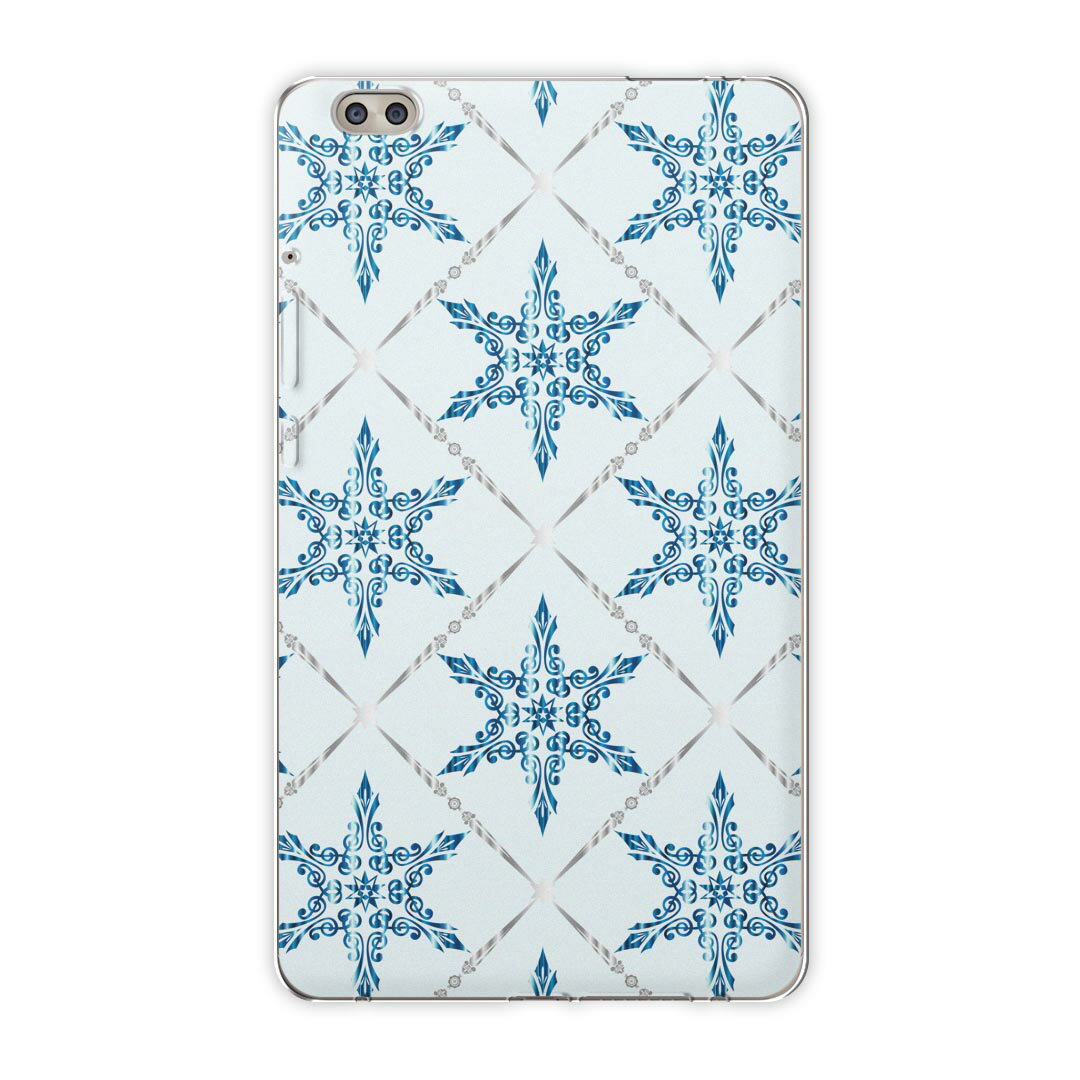 dtab compact d-02k docomo dタブ 用 タブレット ケース タブレット カバー TPU ソフトケース 009375 雪 結晶 アンティーク