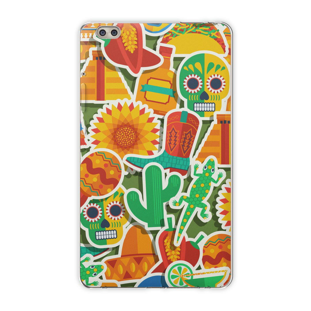 dtab compact d-02k docomo dタブ 用 タブレット ケース タブレット カバー TPU ソフトケース 009444 ドクロ サボテン フラワー
