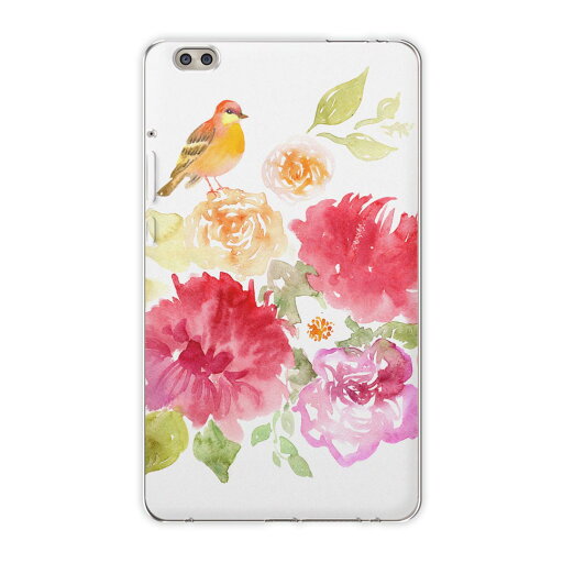 dtab compact d-02k docomo dタブ 用 タブレット ケース タブレット カバー TPU ソフトケース 009468 フラワー 鳥 色彩 dtab compact d-02k docomo dタブ 用 タブレット ケース タブレット カバー TPU ソフトケース 009468 フラワー 鳥 色彩