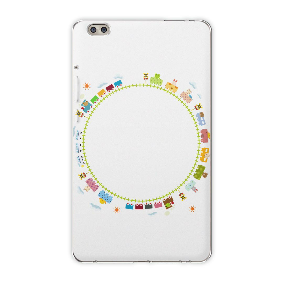 dtab compact d-02k docomo dタブ 用 タブレット ケース タブレット カバー TPU ソフトケース 009539 乗り物 動物 電車