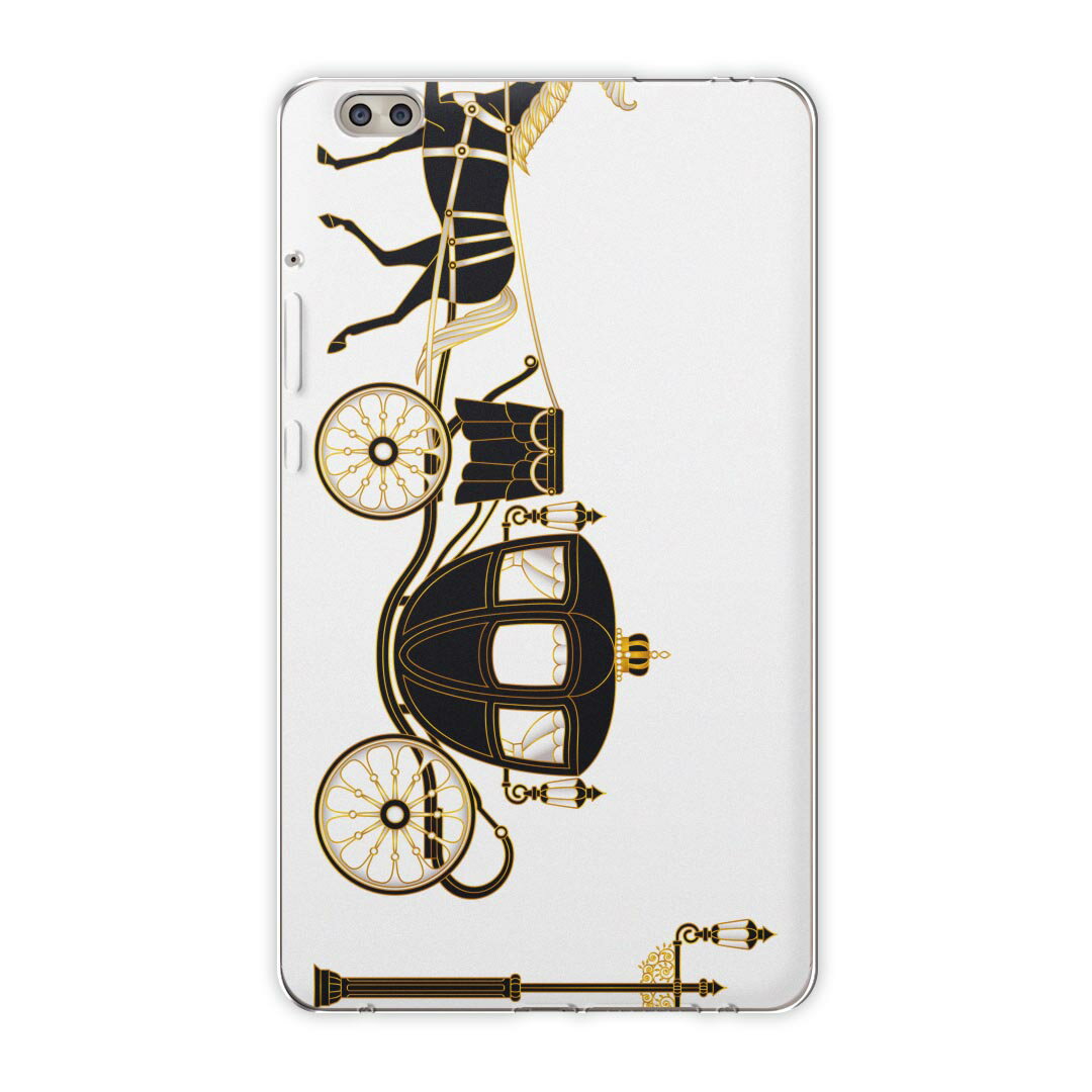 dtab compact d-02k docomo dタブ 用 タブレット ケース タブレット カバー TPU ソフトケース 009569 馬 馬車 アンティーク