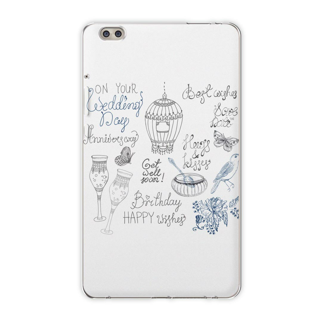 dtab compact d-02k docomo dタブ 用 タブレット ケース タブレット カバー TPU ソフトケース 009693 アンティーク 蝶 英語