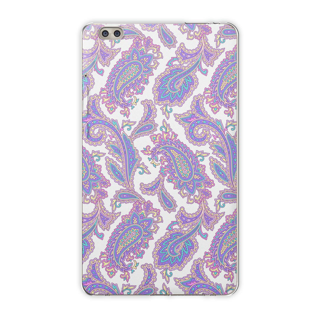 dtab compact d-02k docomo dタブ 用 タブレット ケース タブレット カバー TPU ソフトケース 009800 ペイズリー　模様　紫