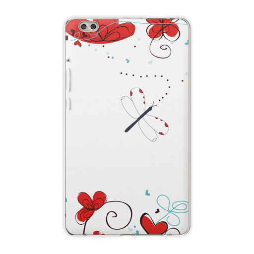 dtab compact d-02k docomo dタブ 用 タブレット ケース タブレット カバー TPU ソフトケース 009991 フラワー 蝶 赤 dtab compact d-02k docomo dタブ 用 タブレット ケース タブレット カバー TPU ソフトケース 009991 フラワー 蝶 赤