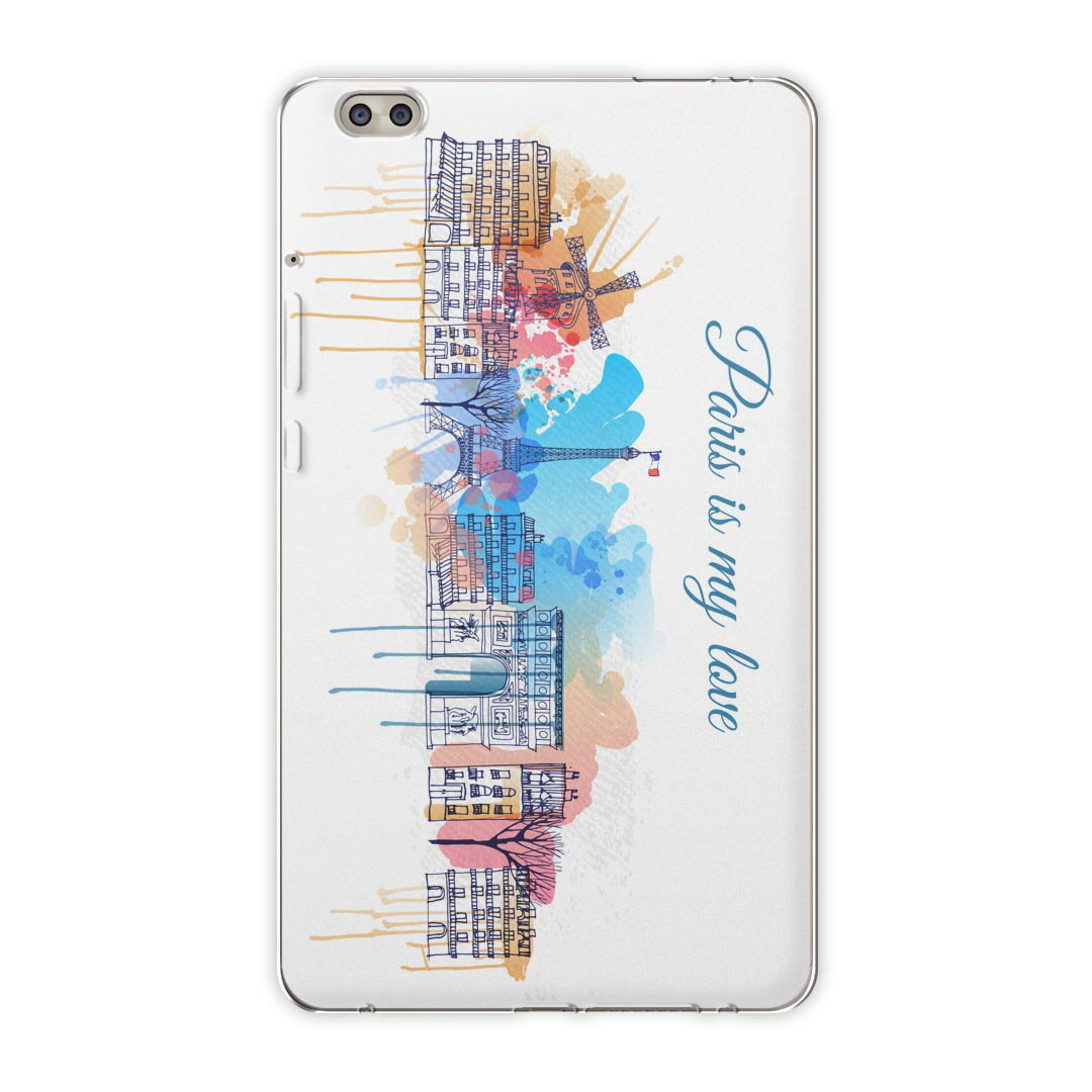 乐天商城 - dtab compact d-02k docomo dタブ 用 タブレット ケース タブレット カバー TPU ソフトケース 010000 外国　風景　水彩