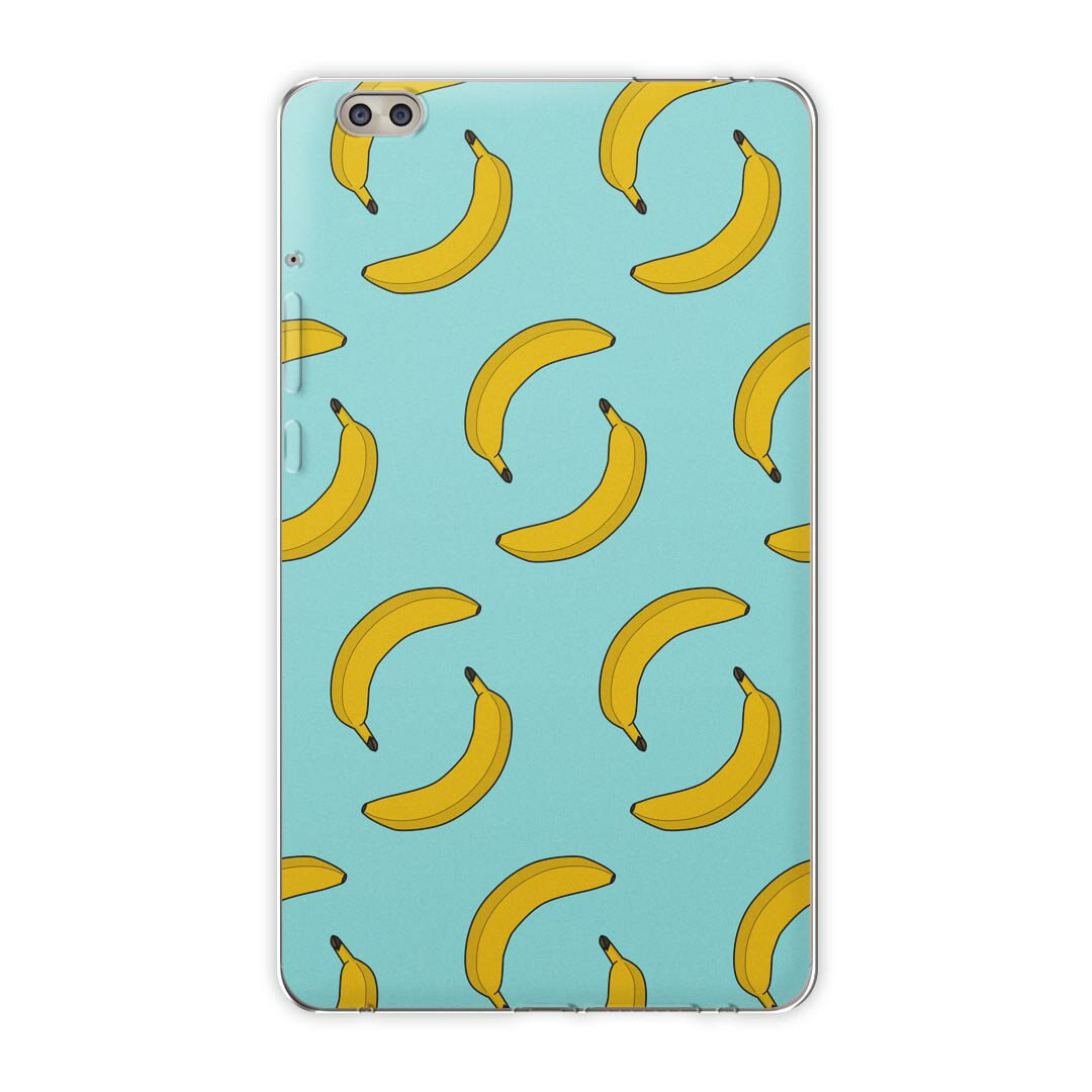 dtab compact d-02k docomo dタブ 用 タブレット ケース タブレット カバー TPU ソフトケース 010156 バナナ　模様　青