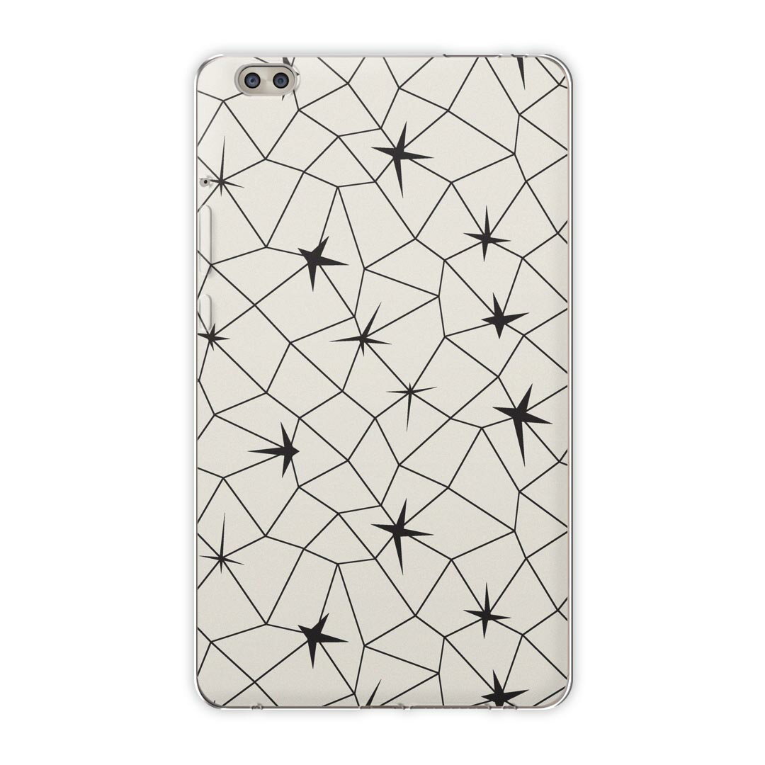 dtab compact d-02k docomo dタブ 用 タブレット ケース タブレット カバー TPU ソフトケース 010386 模様　白　黒