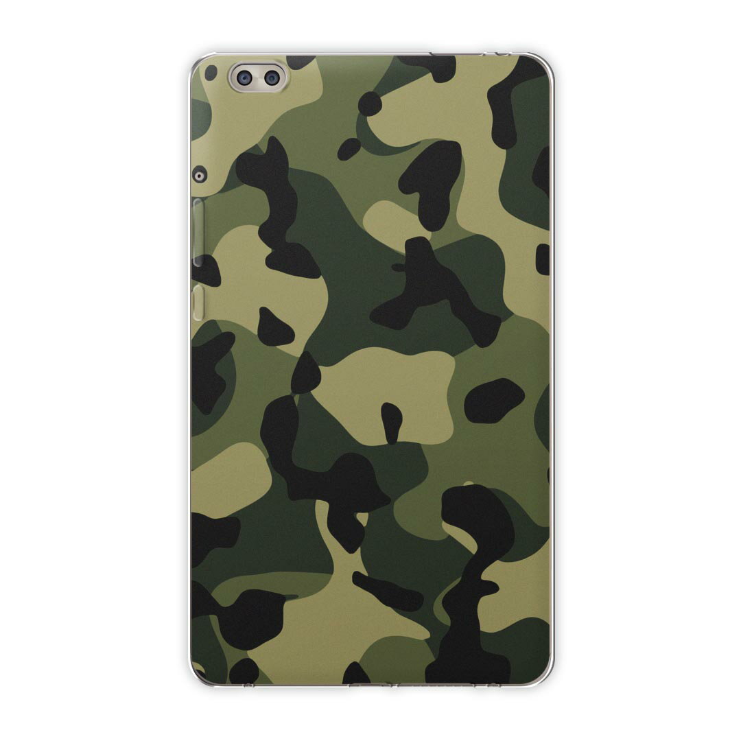 dtab compact d-02k docomo dタブ 用 タブレット ケース タブレット カバー TPU ソフトケース 010453 迷彩　カモフラ　緑