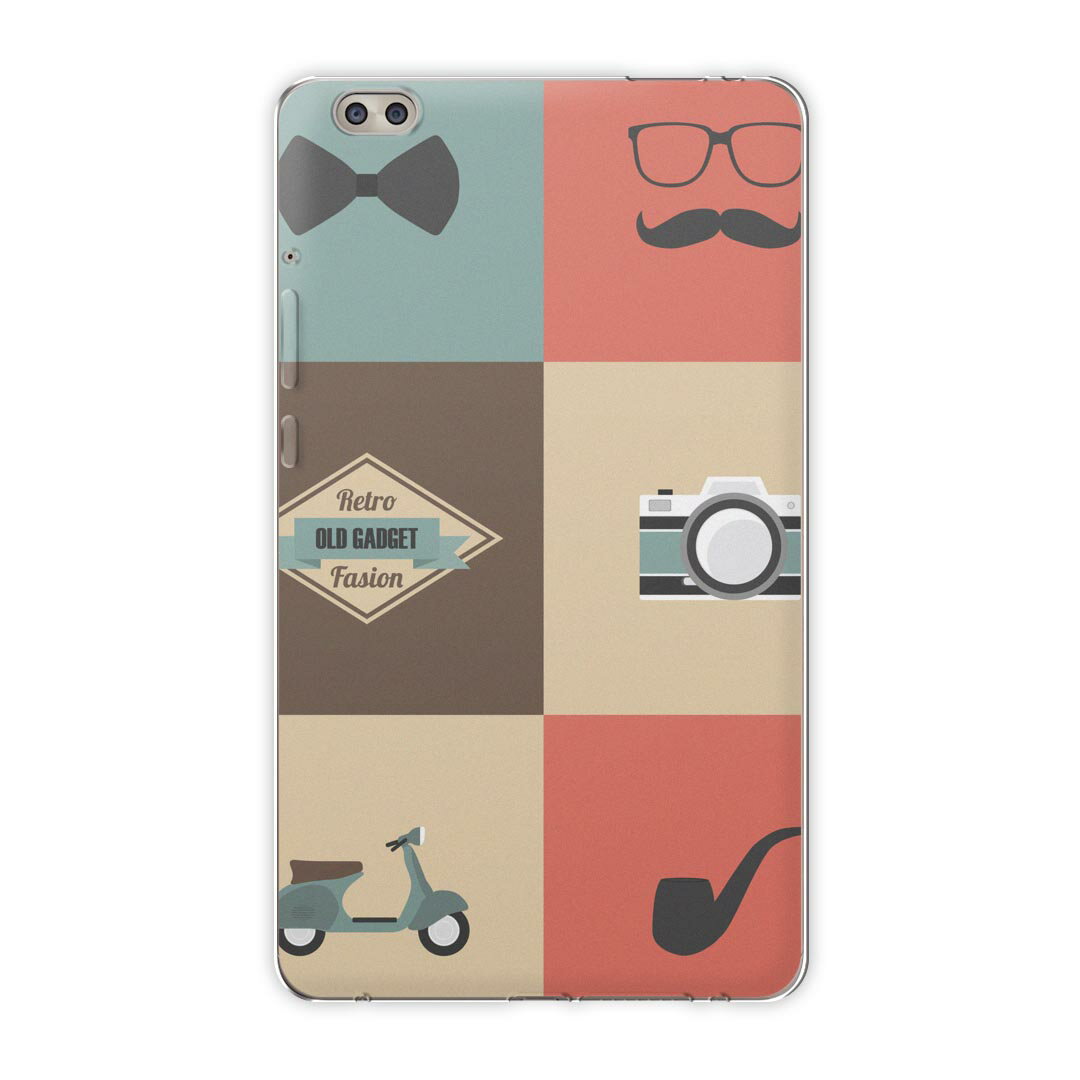 dtab compact d-02k docomo dタブ 用 タブレット ケース タブレット カバー TPU ソフトケース 010467 ひげ　めがね　カメラ