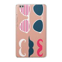 dtab compact d-02k docomo dタブ 用 タブレット ケース タブレット カバー TPU ソフトケース 010503 ひげ サングラス ピンク(2)
