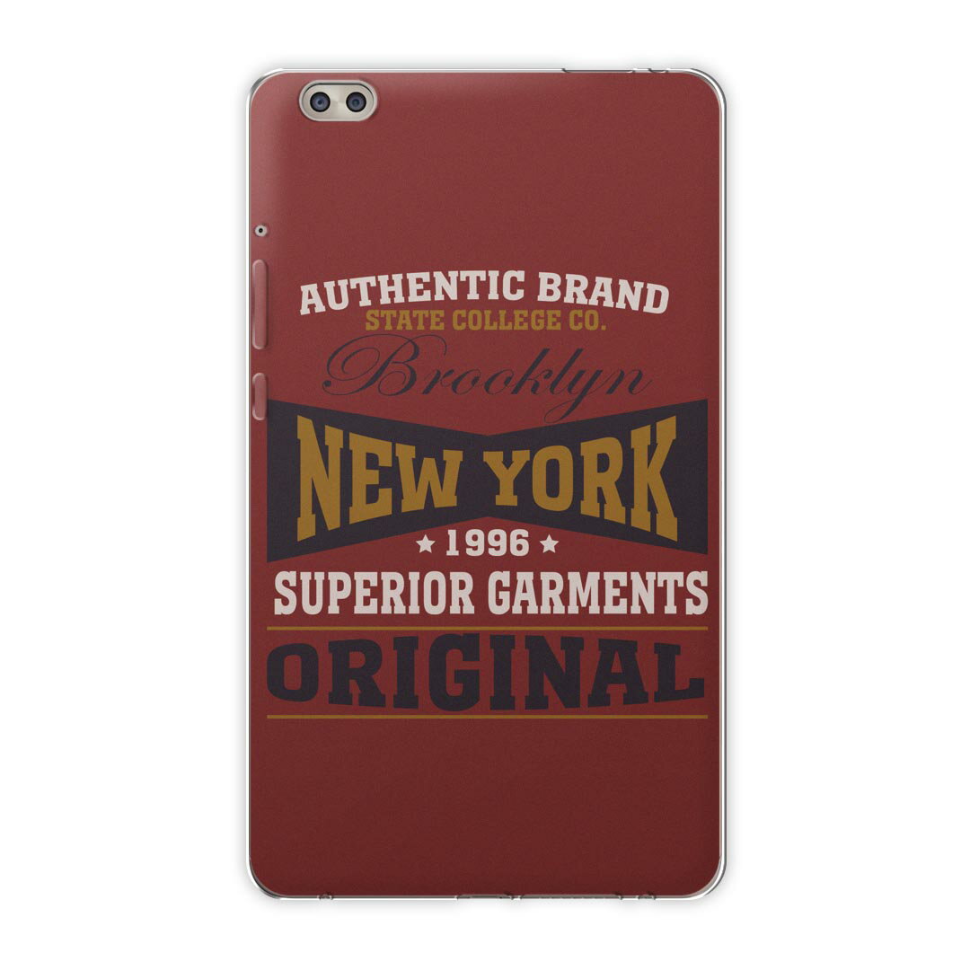 dtab compact d-02k docomo dタブ 用 タブレット ケース タブレット カバー TPU ソフトケース 010757 ニューヨーク　英語　赤