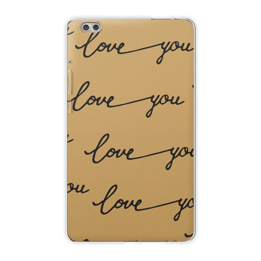 dtab compact d-02k docomo dタブ 用 タブレット ケース タブレット カバー TPU ソフトケース 011030 英語　LOVE　文字