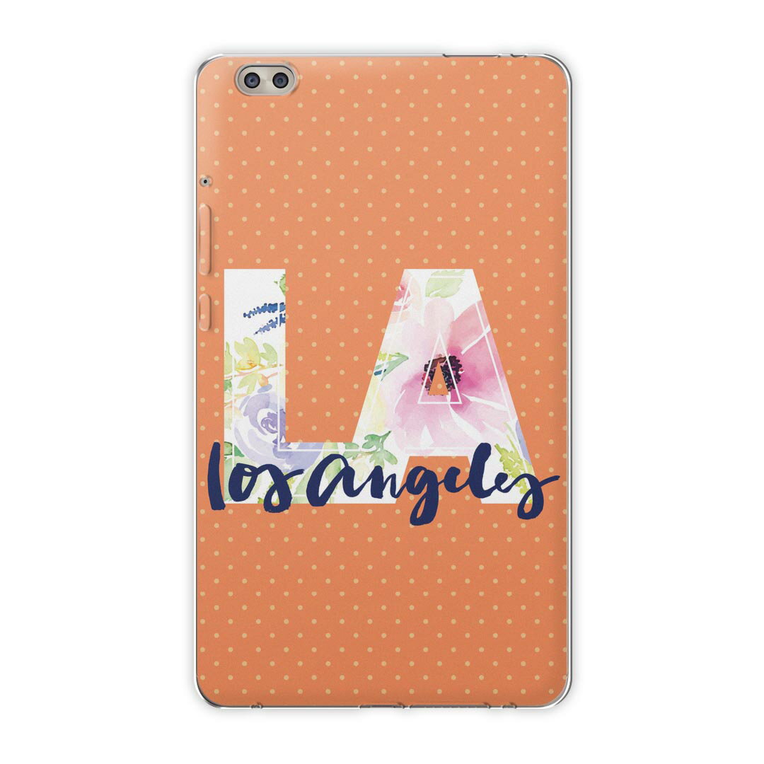 dtab compact d-02k docomo dタブ 用 タブレット ケース タブレット カバー TPU ソフトケース 011074 ロサンゼルス 花 水玉