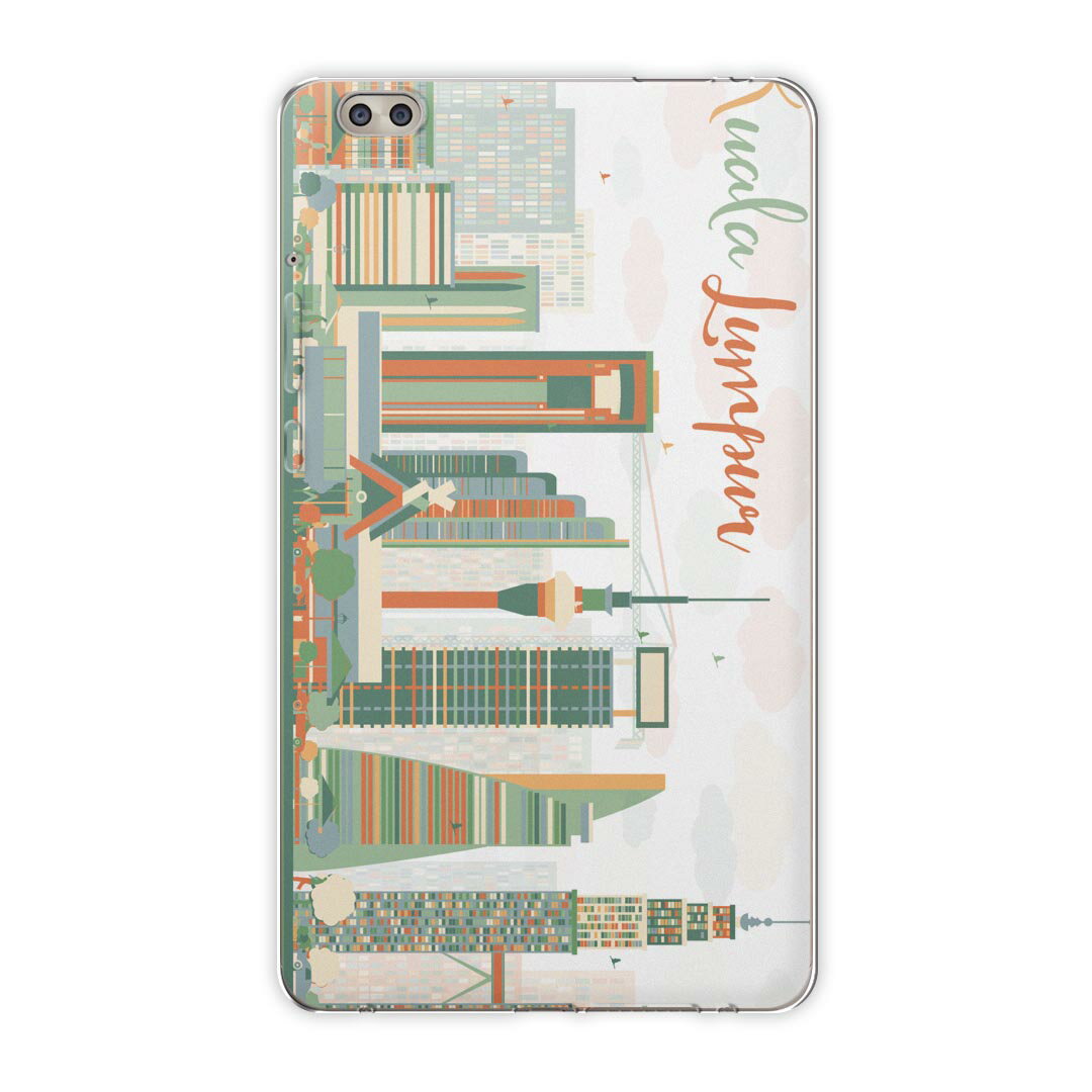 dtab compact d-02k docomo dタブ 用 タブレット ケース タブレット カバー TPU ソフトケース 011210 マレーシア　外国　建物