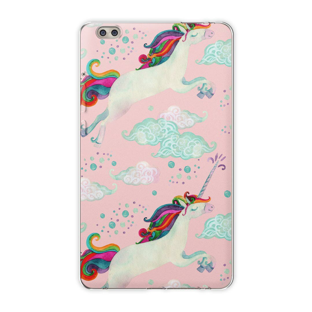 dtab compact d-02k docomo dタブ 用 タブレット ケース タブレット カバー TPU ソフトケース 011353 ペガサス　虹　ピンク