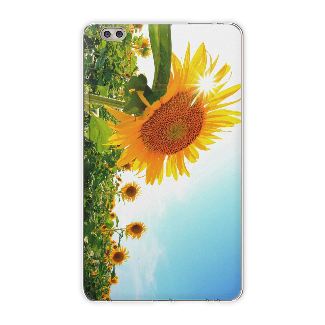 dtab compact d-02k docomo dタブ 用 タブレット ケース タブレット カバー TPU ソフトケース 011440 花 ひまわり 写真