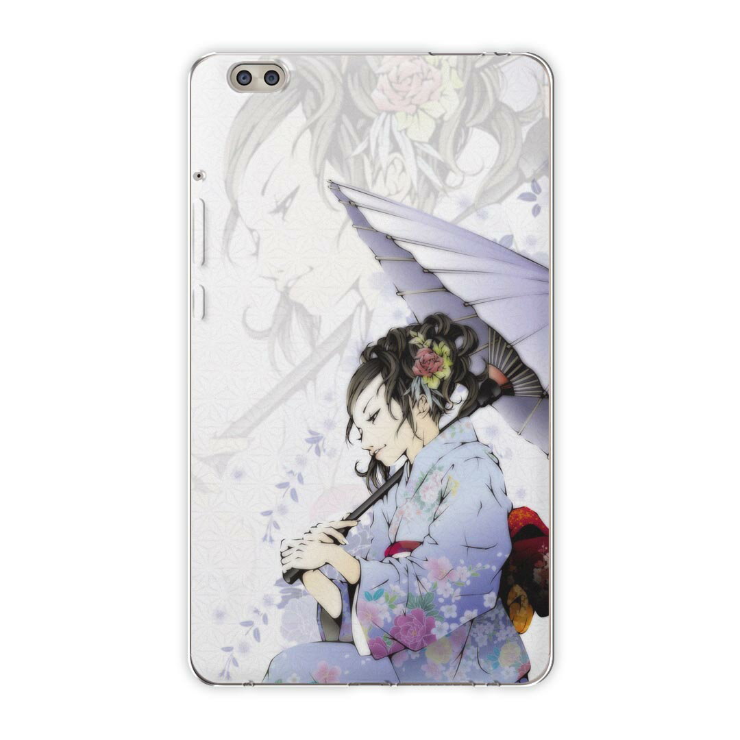 dtab compact d-02k docomo dタブ 用 タブレット ケース タブレット カバー TPU ソフトケース 011546 人物 着物 和風