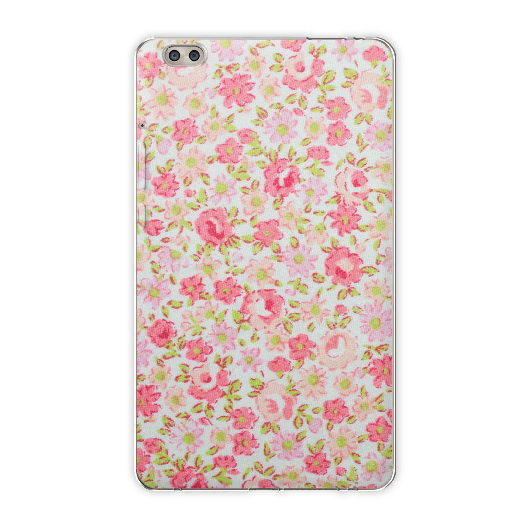 dtab compact d-02k docomo dタブ 用 タブレット ケース タブレット カバー TPU ソフトケース 011901 花柄 ピンク かわいい