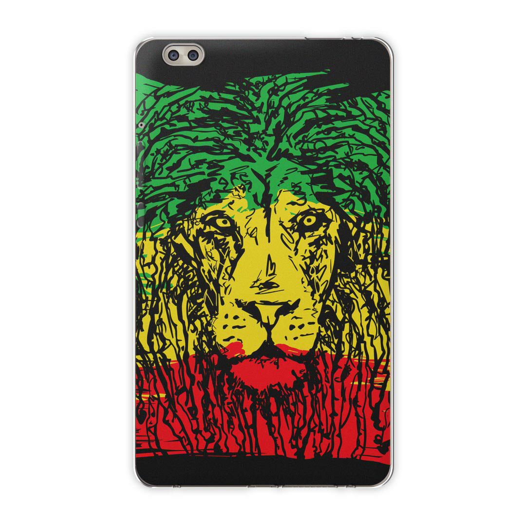 dtab compact d-02k docomo dタブ 用 タブレット ケース タブレット カバー TPU ソフトケース 011947 レゲエ　ライオン　ラスタカラー