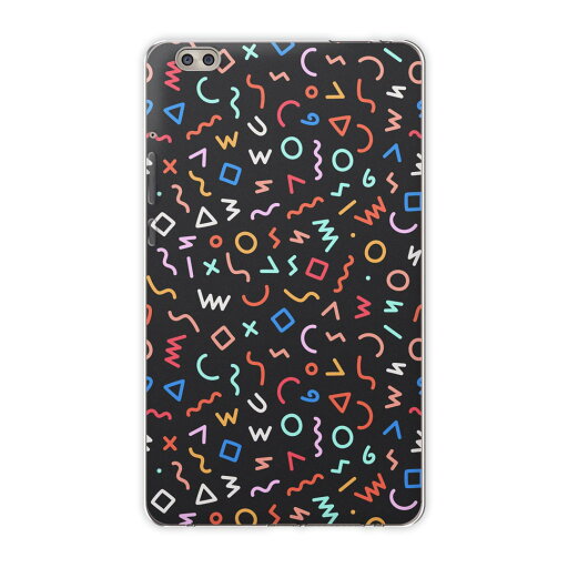 dtab compact d-02k docomo dタブ 用 タブレット ケース タブレット カバー TPU ソフトケース 011989 黒 カラフル 模様 dtab compact d-02k docomo dタブ 用 タブレット ケース タブレット カバー TPU ソフトケース 011989 黒 カラフル 模様