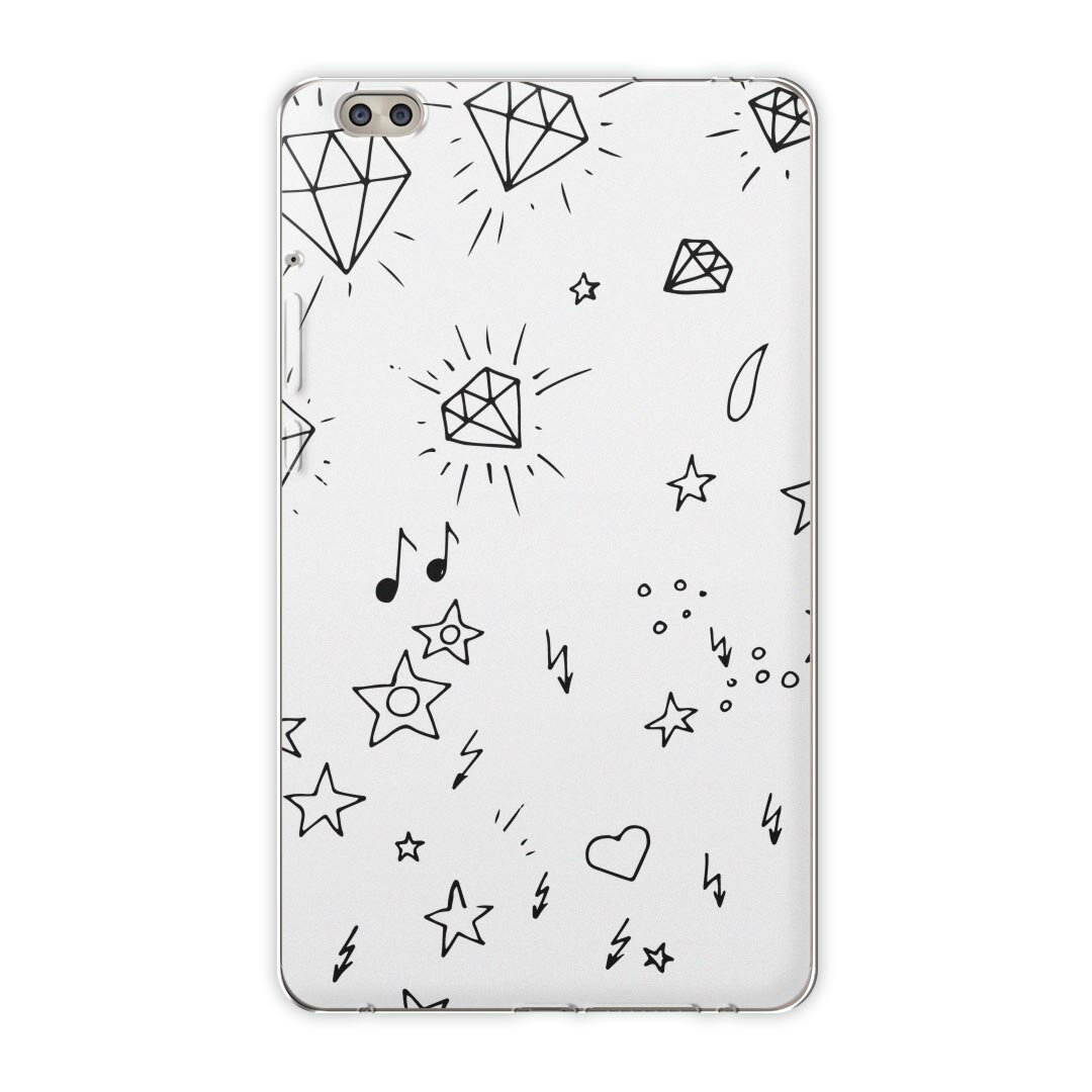 dtab compact d-02k docomo dタブ 用 タブレット ケース タブレット カバー TPU ソフトケース 012023 イラスト かわいい 星