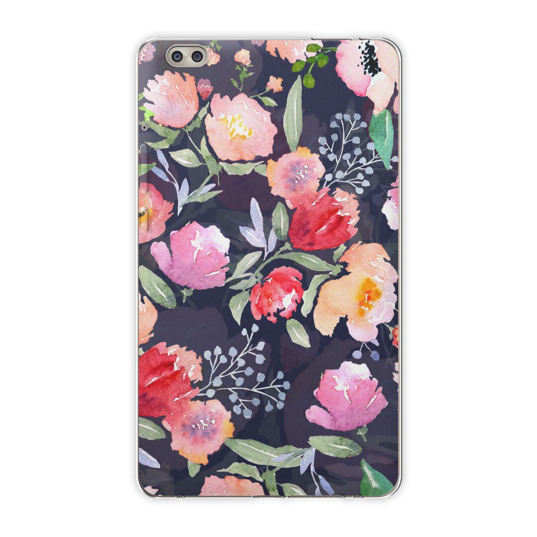 dtab compact d-02k docomo dタブ 用 タブレット ケース タブレット カバー TPU ソフトケース 012160 花 植物 花柄