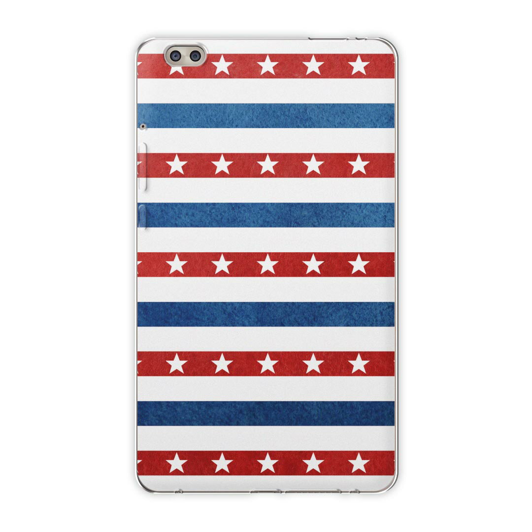 dtab compact d-02k docomo dタブ 用 タブレット ケース タブレット カバー TPU ソフトケース 012373 ボーダー　星　赤