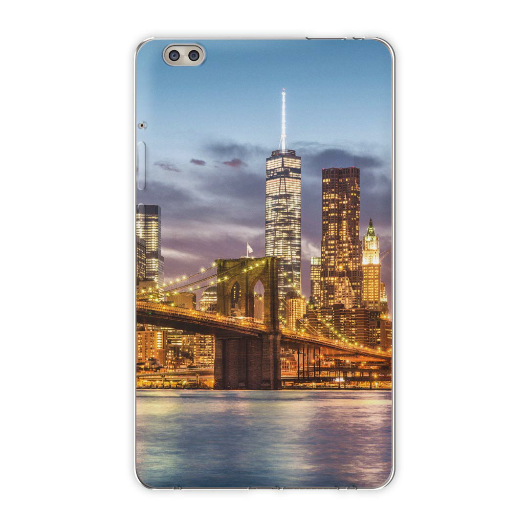 dtab compact d-02k docomo dタブ 用 タブレット ケース タブレット カバー TPU ソフトケース 012380 橋 景色 夜景