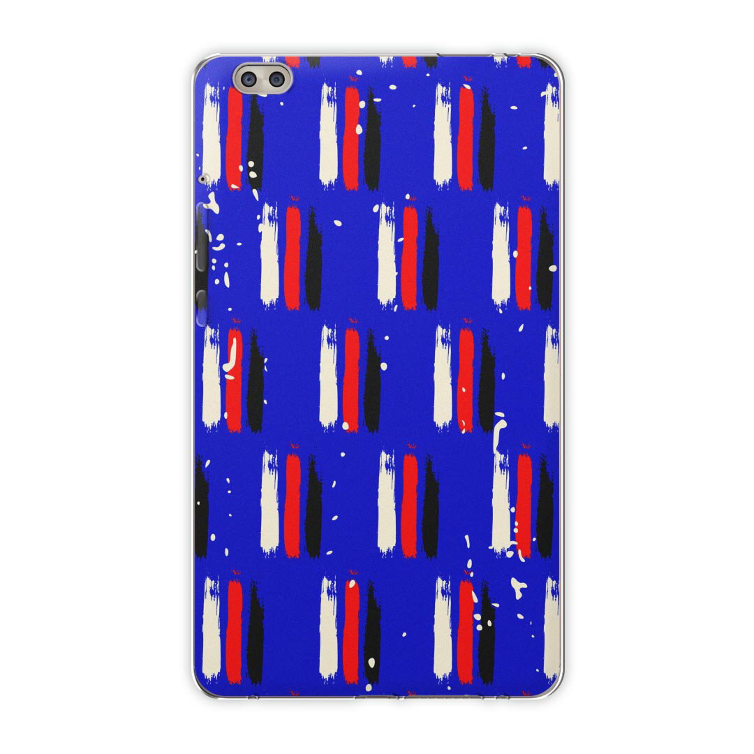 dtab compact d-02k docomo dタブ 用 タブレット ケース タブレット カバー TPU ソフトケース 012436 青　模様　赤