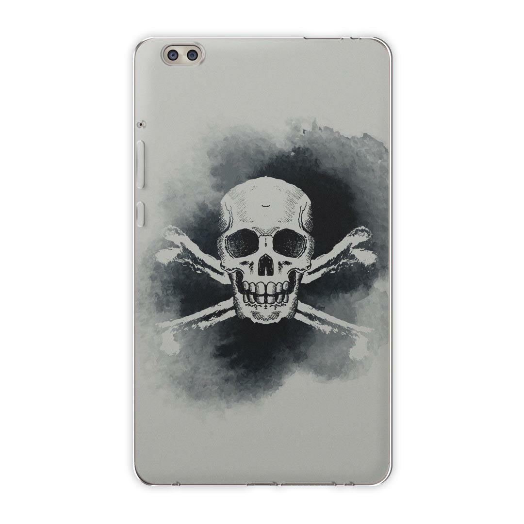 dtab compact d-02k docomo dタブ 用 タブレット ケース タブレット カバー TPU ソフトケース 012504 スカル かっこいい 黒