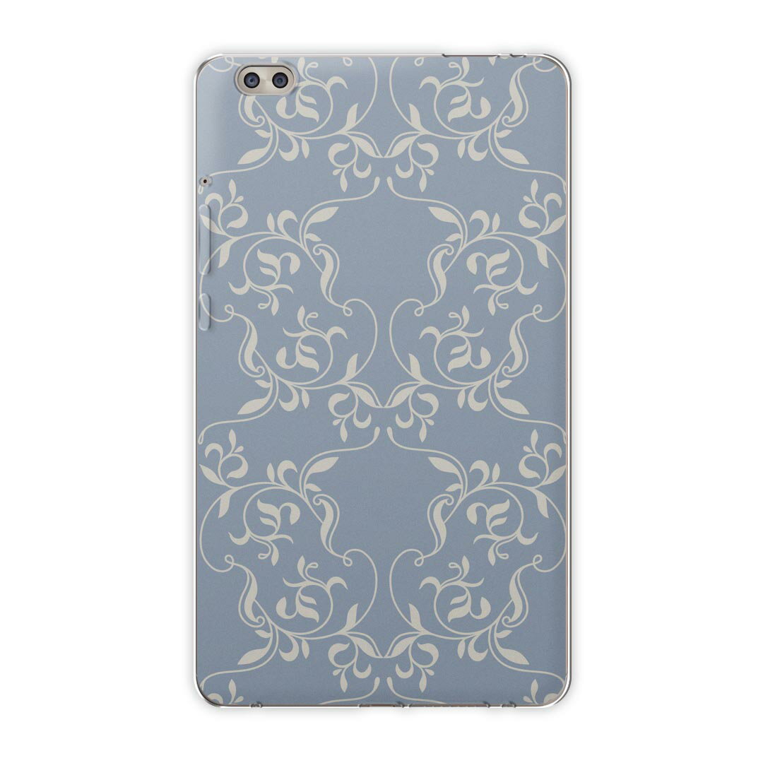 dtab compact d-02k docomo dタブ 用 タブレット ケース タブレット カバー TPU ソフトケース 012577 柄　エレガント　青