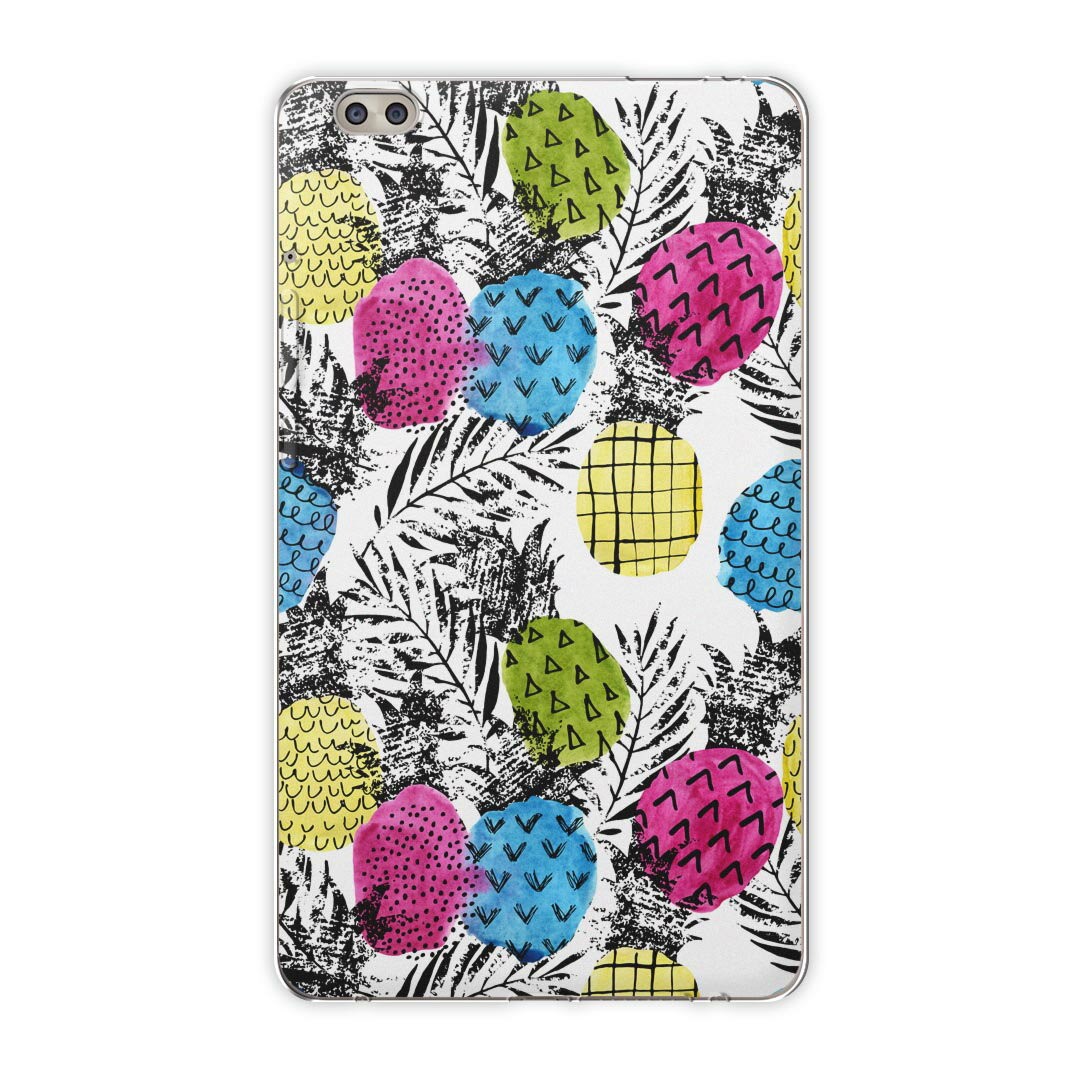 dtab compact d-02k docomo dタブ 用 タブレット ケース タブレット カバー TPU ソフトケース 012596 パイナップル　植物　南国