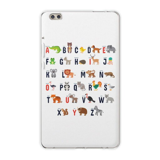 dtab compact d-02k docomo dタブ 用 タブレット ケース タブレット カバー TPU ソフトケース 013215 動物 アルファベット dtab compact d-02k docomo dタブ 用 タブレット ケース タブレット カバー TPU ソフトケース 013215 動物 アルファベット