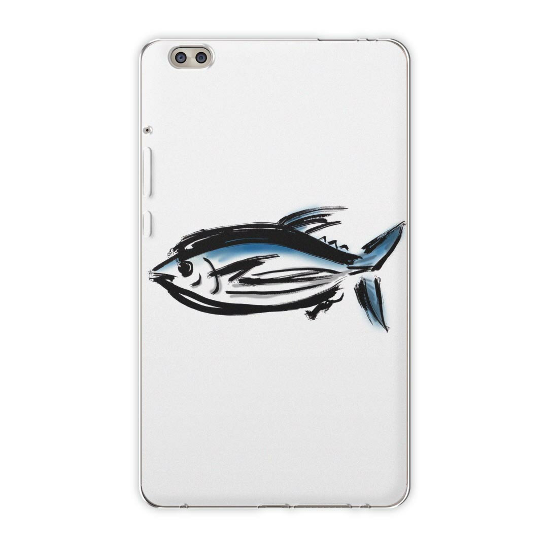 dtab compact d-02k docomo dタブ 用 タブレット ケース タブレット カバー TPU ソフトケース 013294 食べ物　絵　魚