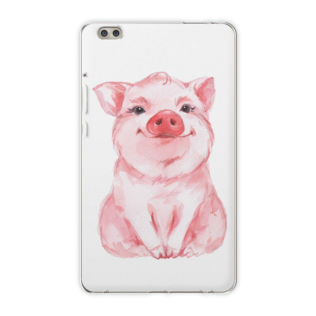 dtab compact d-02k docomo dタブ 用 タブレット ケース タブレット カバー TPU ソフトケース 013412 豚　動物　イラスト