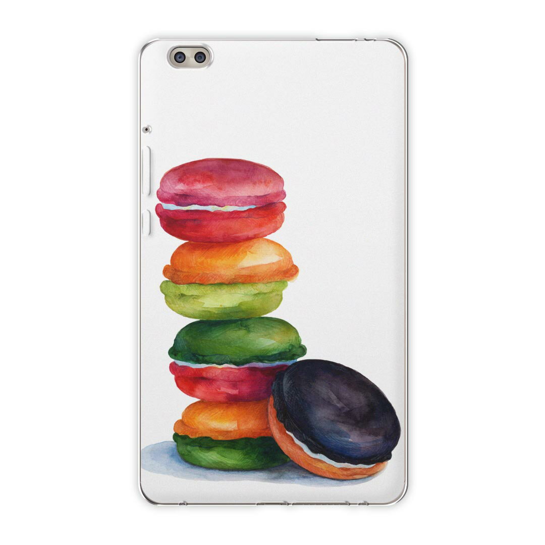 dtab compact d-02k docomo dタブ 用 タブレット ケース タブレット カバー TPU ソフトケース 013474 マカロン お菓子 英語