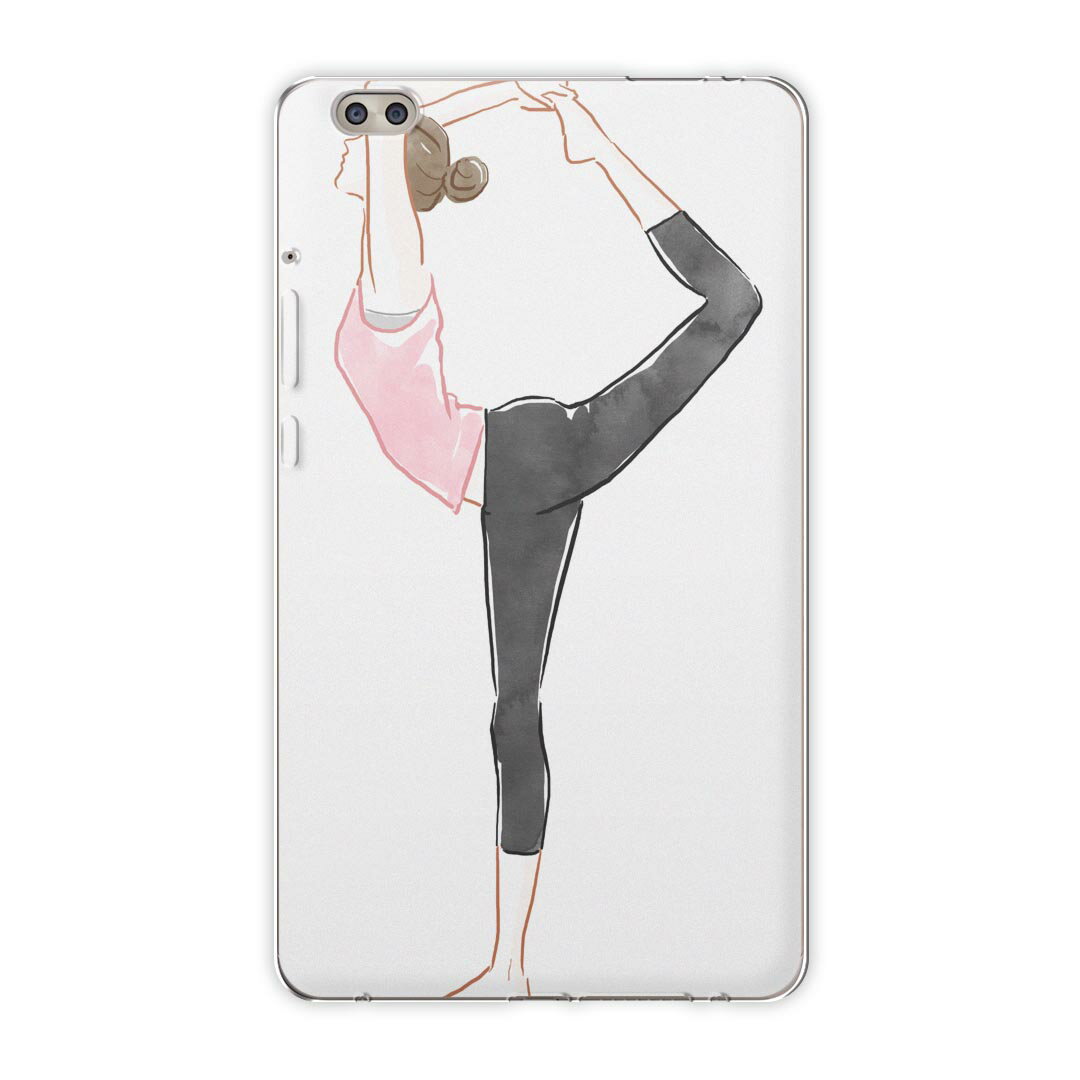 dtab compact d-02k docomo dタブ 用 タブレット ケース タブレット カバー TPU ソフトケース 013619 ヨガ 女性 体操