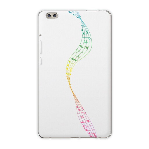dtab compact d-02k docomo dタブ 用 タブレット ケース タブレット カバー TPU ソフトケース 013950 音符 音楽 レインボー dtab compact d-02k docomo dタブ 用 タブレット ケース タブレット カバー TPU ソフトケース 013950 音符 音楽 レインボー