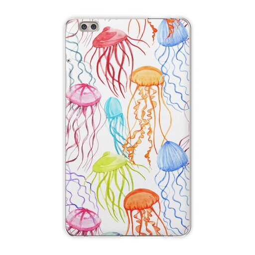 dtab compact d-02k docomo dタブ 用 タブレット ケース タブレット カバー TPU ソフトケース 013982 クラゲ 海 カラフル dtab compact d-02k docomo dタブ 用 タブレット ケース タブレット カバー TPU ソフトケース 013982 クラゲ 海 カラフル