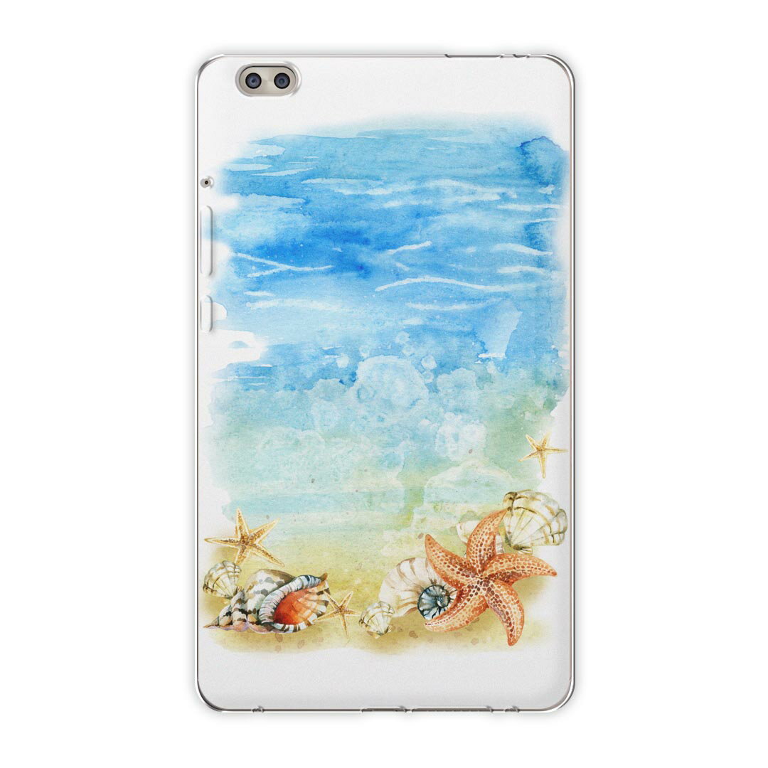 dtab compact d-02k docomo dタブ 用 タブレット ケース タブレット カバー TPU ソフトケース 013999 海 ヒトデ 貝殻