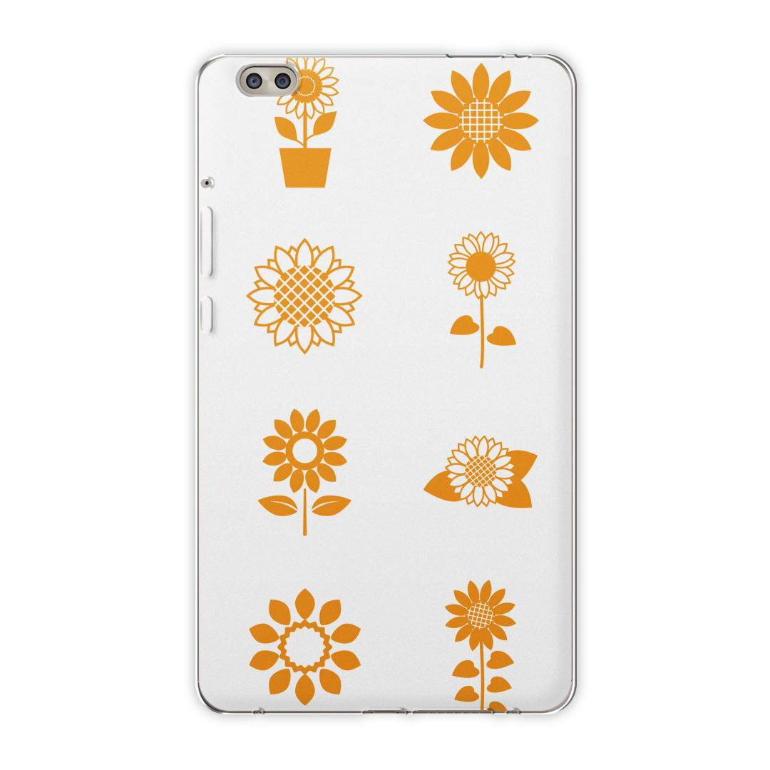 dtab compact d-02k docomo dタブ 用 タブレット ケース タブレット カバー TPU ソフトケース 014095 ひまわり 夏 花