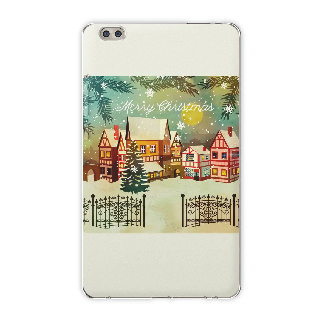 dtab compact d-02k docomo dタブ 用 タブレット ケース タブレット カバー TPU ソフトケース 014124 クリスマス 雪 結晶