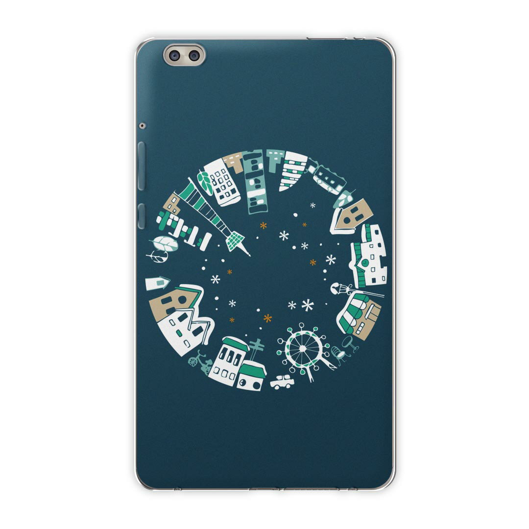 dtab compact d-02k docomo dタブ 用 タブレット ケース タブレット カバー TPU ソフトケース 014195 風景　景色　イラスト