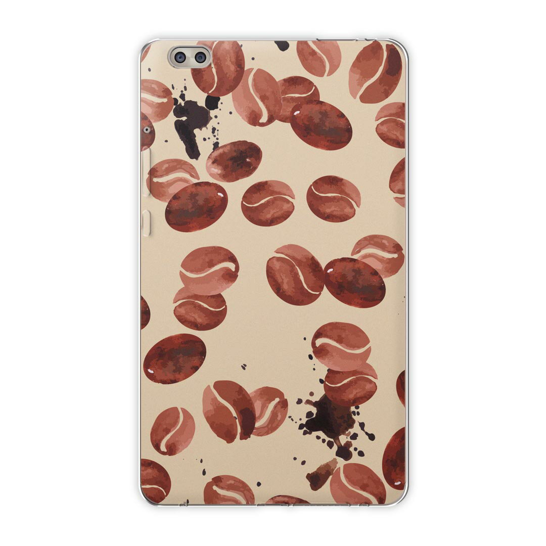 dtab compact d-02k docomo dタブ 用 タブレット ケース タブレット カバー TPU ソフトケース 014222 コーヒー　模様