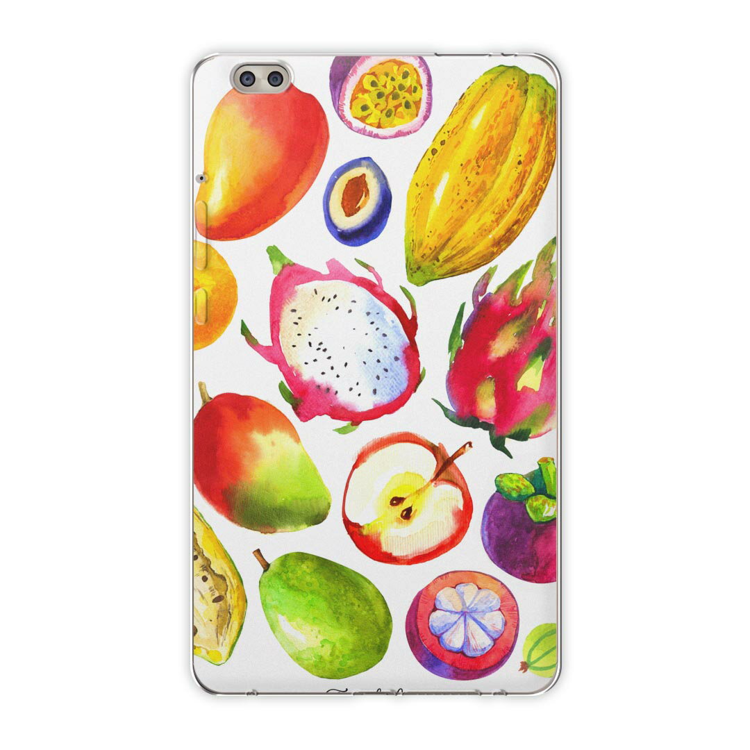 dtab compact d-02k docomo dタブ 用 タブレット ケース タブレット カバー TPU ソフトケース 014375 果物　フルーツ(2.0)