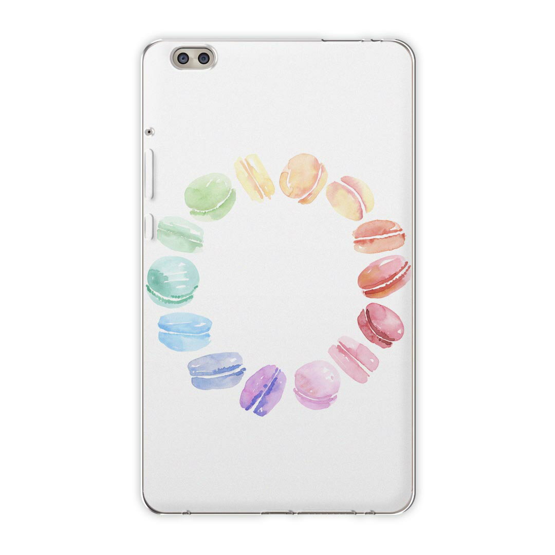 dtab compact d-02k docomo dタブ 用 タブレット ケース タブレット カバー TPU ソフトケース 014377 マカロン スイーツ パステル