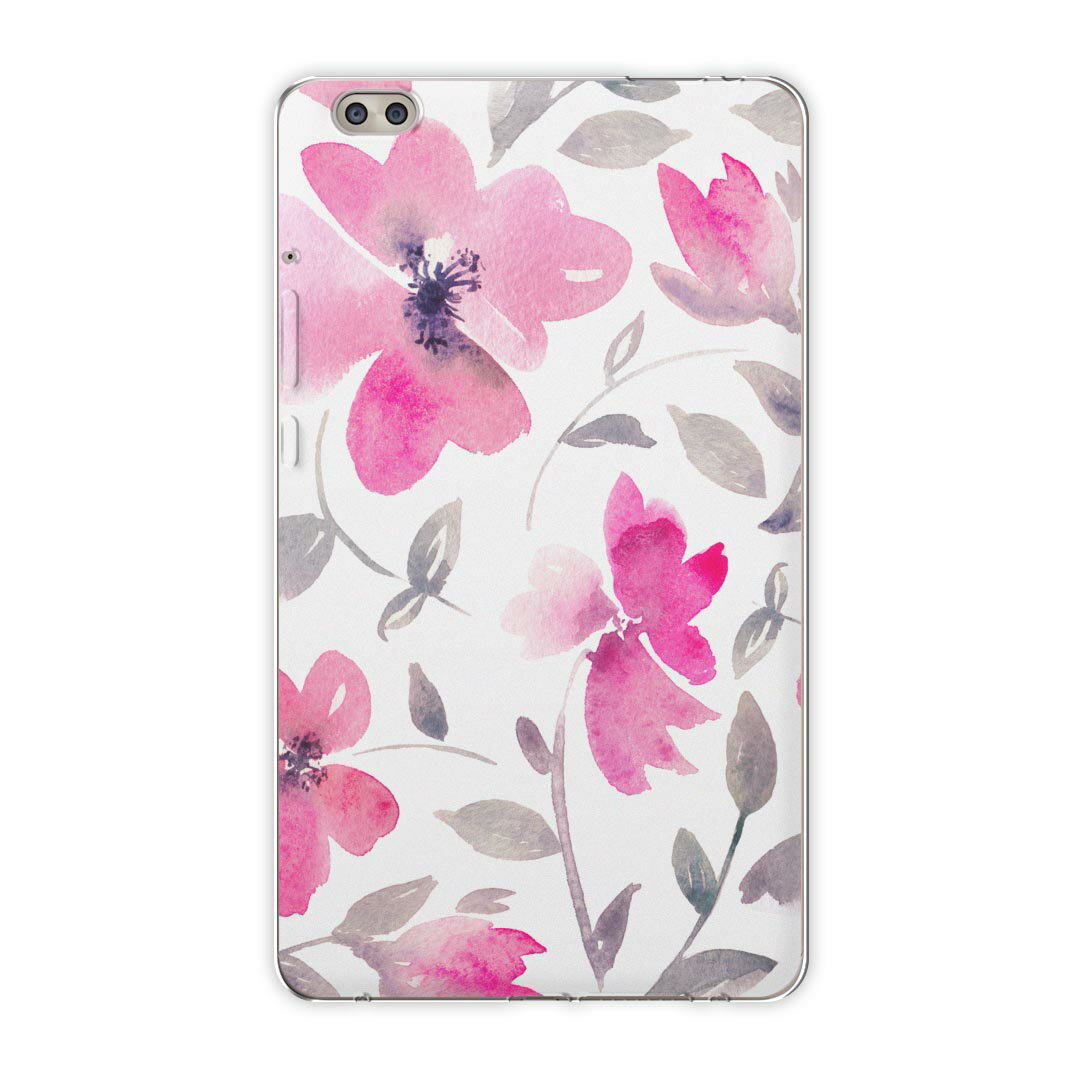 dtab compact d-02k docomo dタブ 用 タブレット ケース タブレット カバー TPU ソフトケース 014404 花 フラワー ピンク