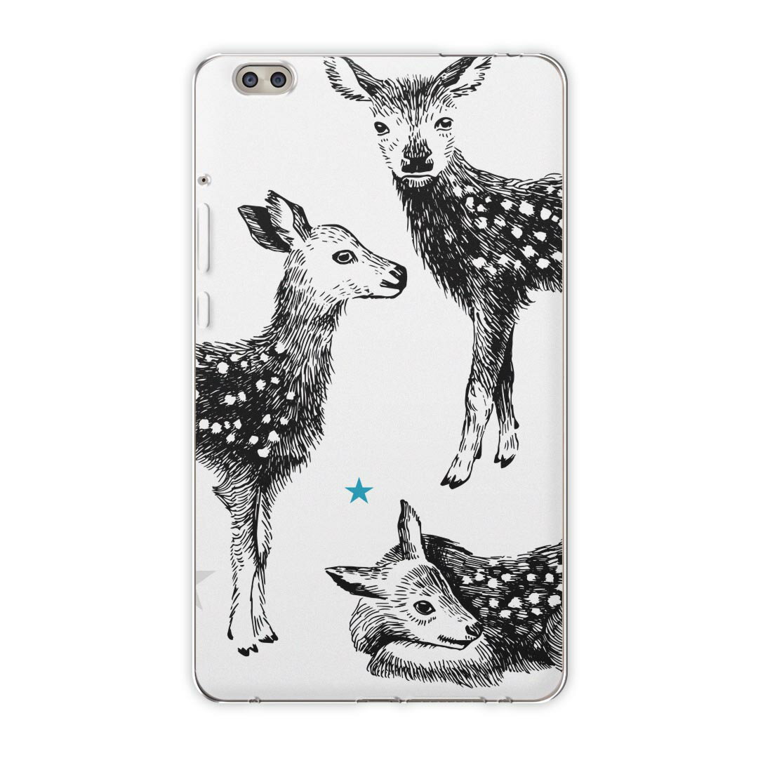 dtab compact d-02k docomo dタブ 用 タブレット ケース タブレット カバー TPU ソフトケース 014496 バンビ　星　動物