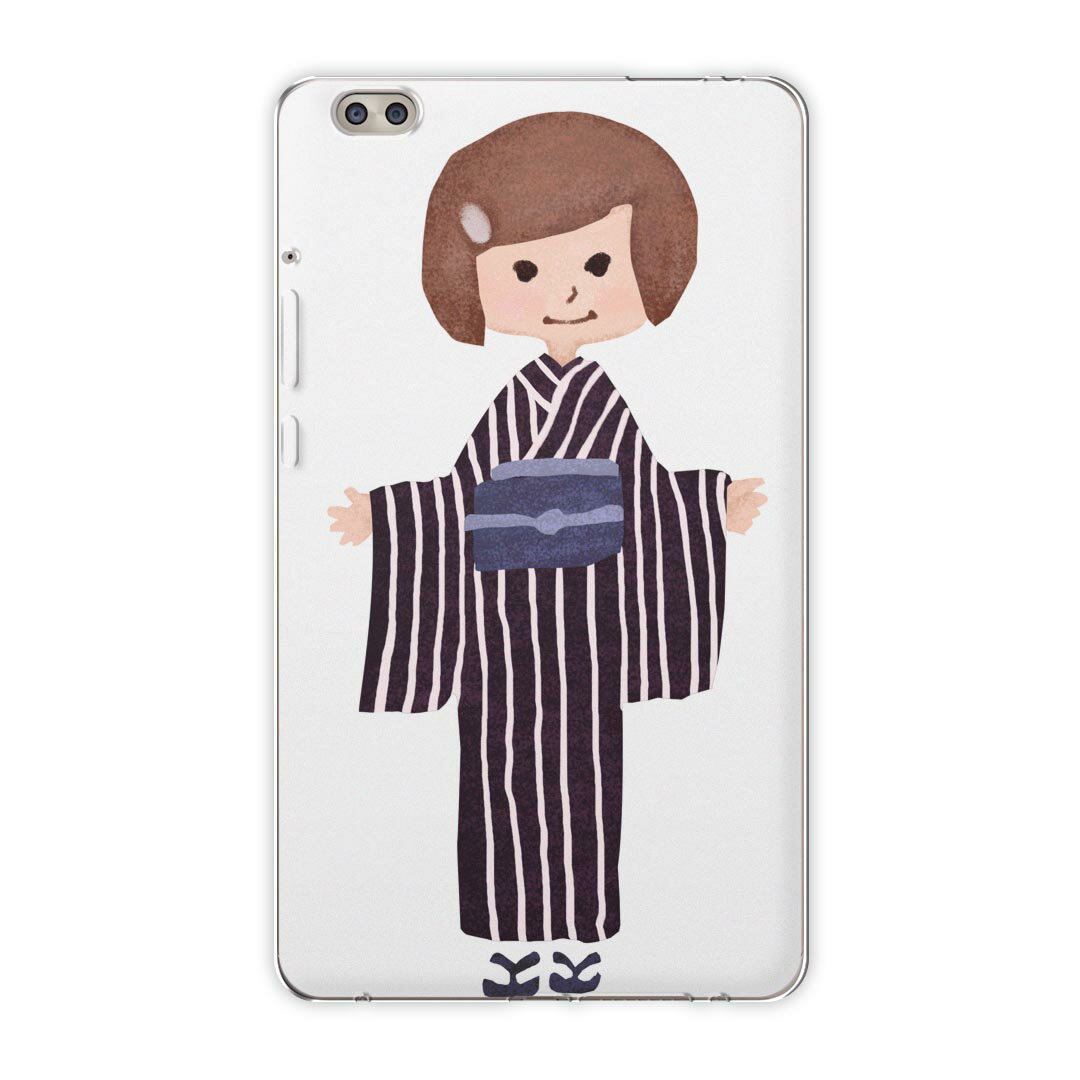 dtab compact d-02k docomo dタブ 用 タブレット ケース タブレット カバー TPU ソフトケース 014681 人物 着物